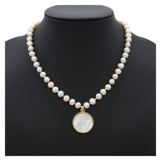 Custom 2022 OEM Factory Manufacture Wholesale Ajustable handmade Miyuki beads Choker Necklace Fresh water pearl Pendant Necklace for Women Jewelry