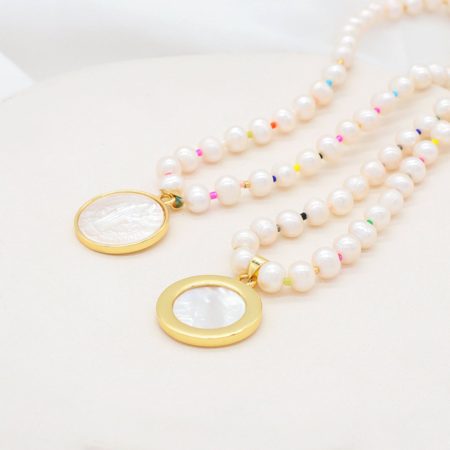 Custom 2022 OEM Factory Manufacture Wholesale Ajustable handmade Miyuki beads Choker Necklace Fresh water pearl Pendant Necklace for Women Jewelry
