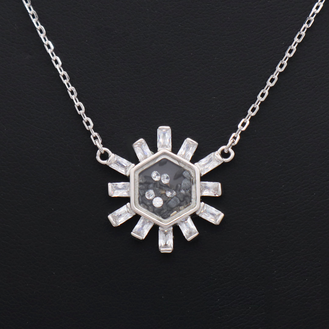Fashionable Custom New Bulk Sale High Quality Manufacture China Factory Women Round Glass Mirror CZ Rhodium Plated 925 Sterling Silver Pendant Necklace