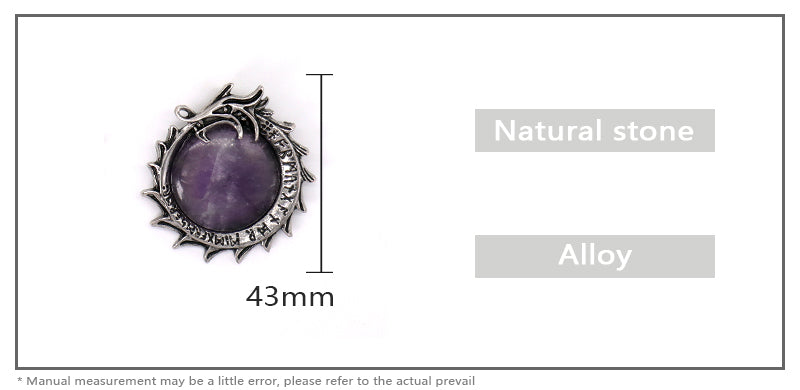 Factory Healing Stone Dragon Charm Pendant Jewelry Custom Wholesale Black Plated Natural Stone Dragon Ball Pendant For Necklace