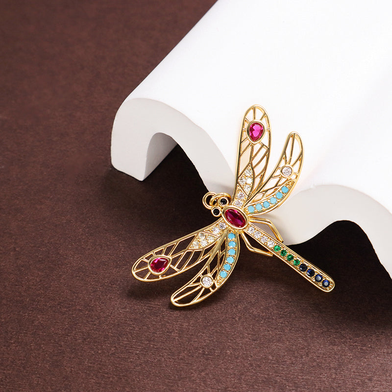 New Arrival Wholesale Dragonfly Charm Pendant Jewelry Fashion Women DIY Gold Plated CZ Dragonfly Pendant For Necklace Making