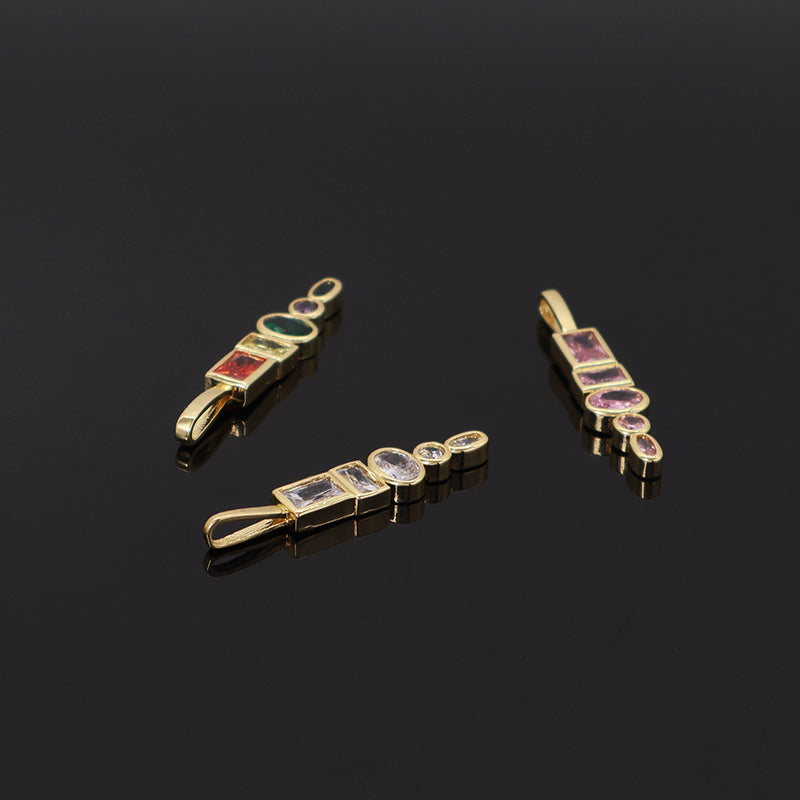 New Arrival Wholesale China Factory Customized DIY Charm Pendant Jewelry Gold Plated Colorful CZ Necklace Pendant For Women