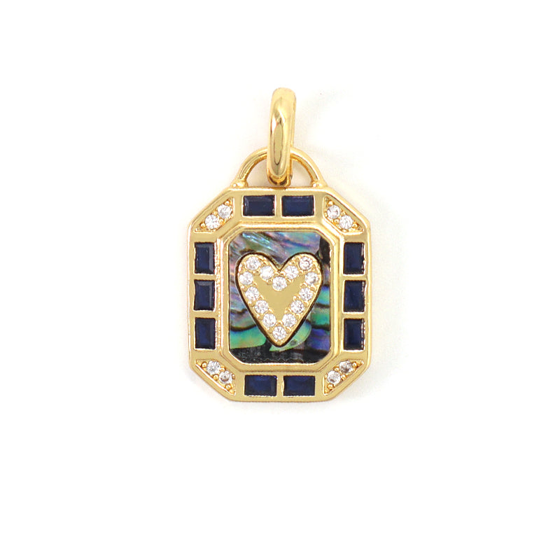 Shell Heart Charm Pendant Jewelry Various Color DIY China Factory Custom CZ Gold Plated Natural Shell Heart Necklace Pendant