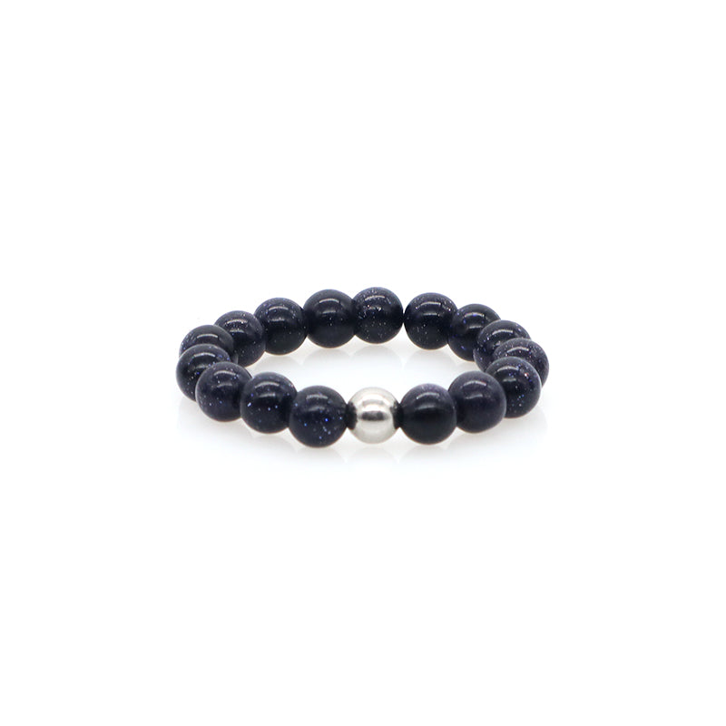 OEM Customized Handmade Healing 5mm Natural Stone Elastic Ring Wholesale Fashionable Gemstone Round Beads Ring For Men Women